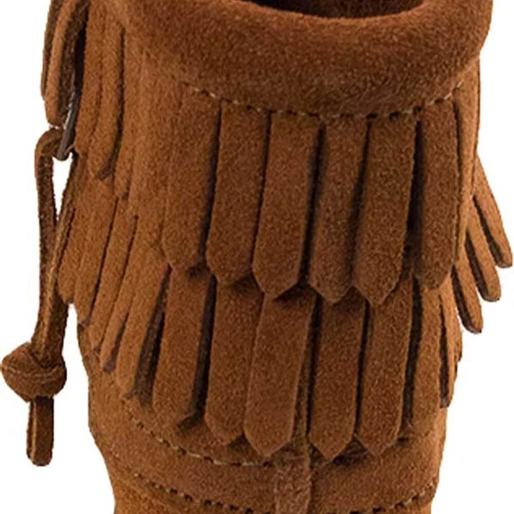 Minnetonka Infant Double Fringe Moccasin Boots 2